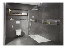 Conjunto de ducha electrónica de dos vías con acabado cromado y negro Smart Shower Roca 1