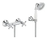 Conjunto de grifo bimando para ducha de pared con acabado cromado Carmen Roca