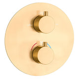 Cuerpo empotrado termostático de 2 vías diseño redondo en oro mate con protección PVD de Valaz