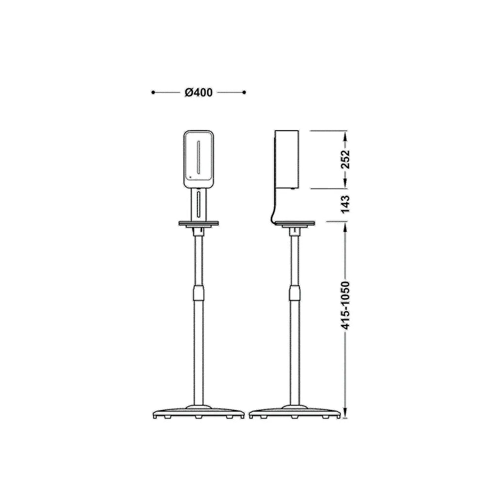 Dispensador electrónico con soporte ajustable y capacidad de un litro acabado en blanco Tempo Standard TRES 1