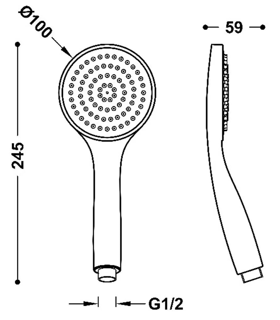 Ducha de mano con boquillas anti calcáreas acabado cromado Complementos Tres 1