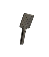 Ducha de mano cuadrada de ABS con varios tipos de chorro en negro metalizado Complementos Tres