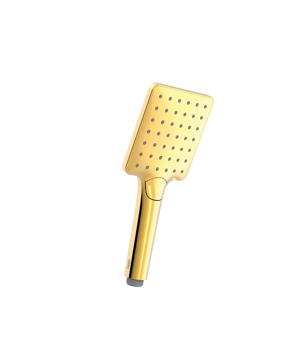 Ducha de mano cuadrada en ABS con tres tipos de chorro en dorado Complementos Tres 0