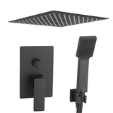 Shower recessed flush with ceiling matte black with ultra thin shower head Limia by Valaz