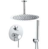 Built-in shower with ceiling rain shower head 20 cm single handle two way chrome handheld shower head Torina by Valaz