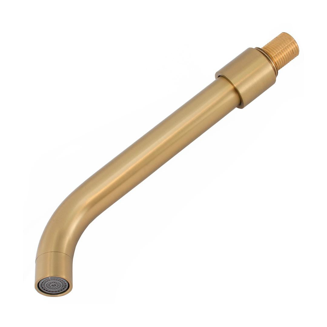 Ducha empotrada de bañera a pared oro mate con protección PVD rociador 25 cm soporte monomando 3 vias Jucar de Valaz 3