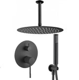 recessed shower modern design luxury lever black ceiling shower head 20 cm single handle two way hand shower Torina by Valaz <Torina> by Valaz