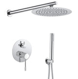 Douche encastrée murale ronde avec monocommande et manette chromée de luxe Torina de Valaz