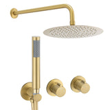 Shower recessed single handle wall mounted cold water opening matte gold Selva by Valaz