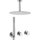 Ceiling mounted recessed single lever shower cold water inlet chrome Selva 30cm by Valaz