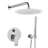 Recessed single handle shower with rainfall shower head and handheld shower 20 25 30 cm Tuejar by Valaz