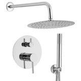Douche encastrée monocommande chromée murale avec douche de pluie et douchette Ofin de Valaz