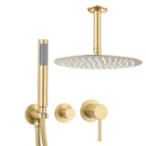 Recessed single handle round ceiling mounted matte gold shower Guadiana by Valaz