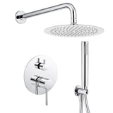 recessed single handle round chrome wall mounted shower 20 cm Cenia by Valaz