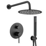 Shower wall mounted round matte black single handle with modern and elegant design Cenia by Valaz