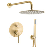 Douche encastrée ronde fixée au mur en or mat protection PVD 30 cm <serie> de Valaz