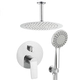 Recessed round chrome shower with ceiling mounted single lever Vaca by Valaz
