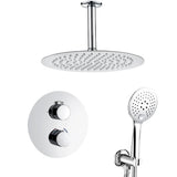 Chrome thermostatic ceiling mounted shower with rain showerhead and handheld showerhead Cabriel by Valaz