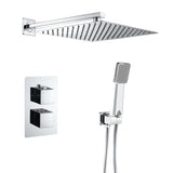 Thermostatic recessed square wall chromed shower Eresma by Valaz