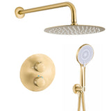 Shower recessed thermostatic wall round matte gold with PVD protection Cabriel by Valaz
