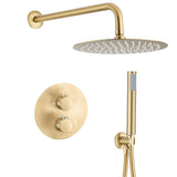 Douche Encastrée Thermostatique Mur Rond Or Mat Protection PVD Jucar de Valaz