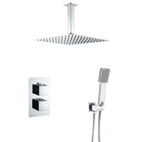 Shower recessed thermostatic ceiling square chrome Eresma by Valaz