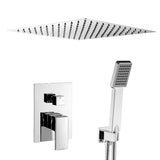 recessed shower single handle flush to ceiling square chrome 30cm Eresma by Valaz