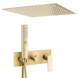 Recessed single handle shower flush to ceiling square matte gold with PVD protection Miño by Valaz