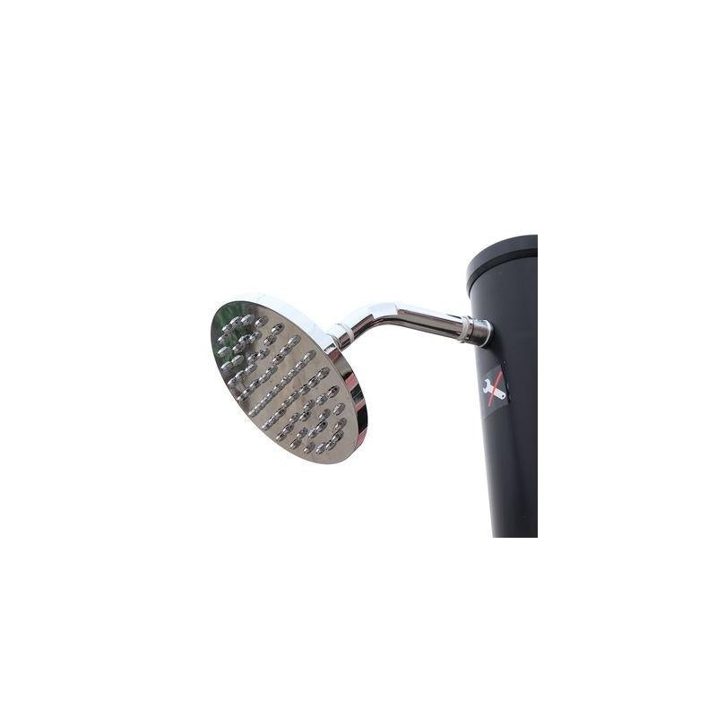 Ducha solar recta exterior para jardín y piscina depósito 18 litros acero inoxidable y PVC de Valaz 2