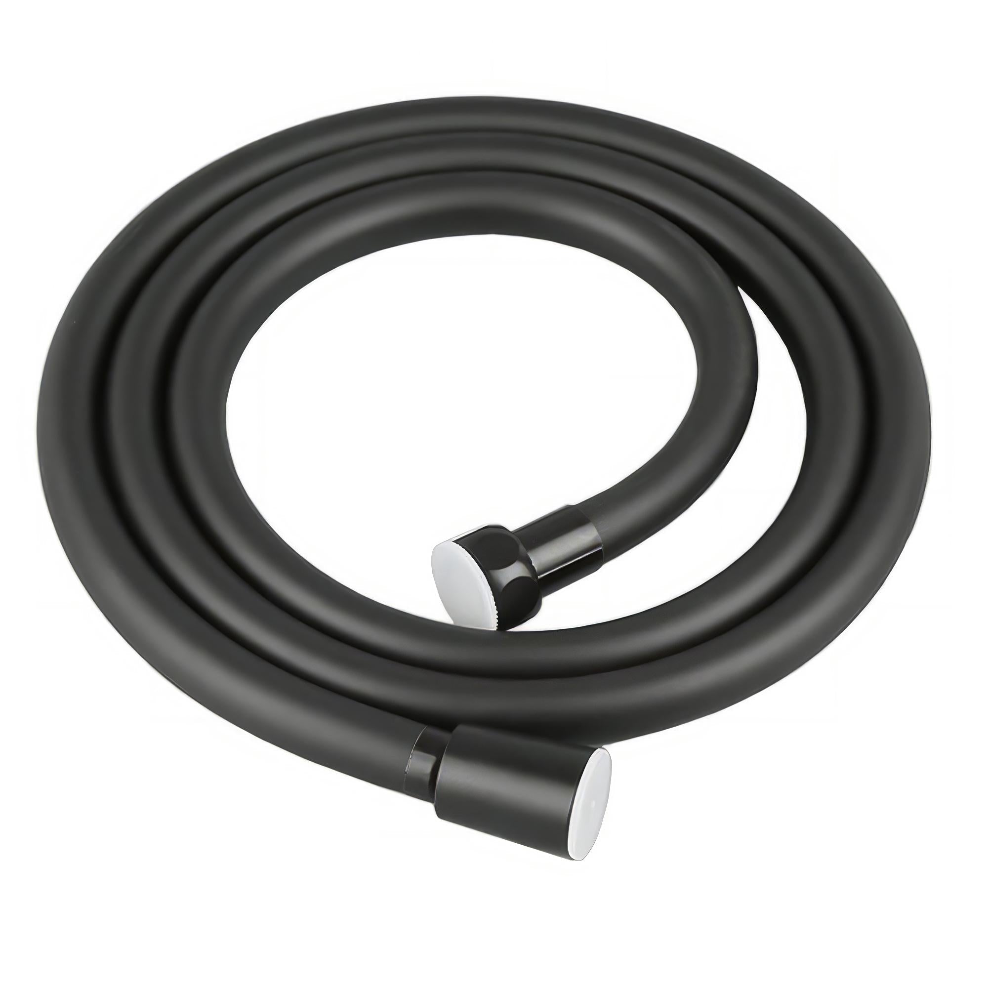 Flexo de ducha negro mate PVC 100 cm rosca 1/2 de Valaz 0