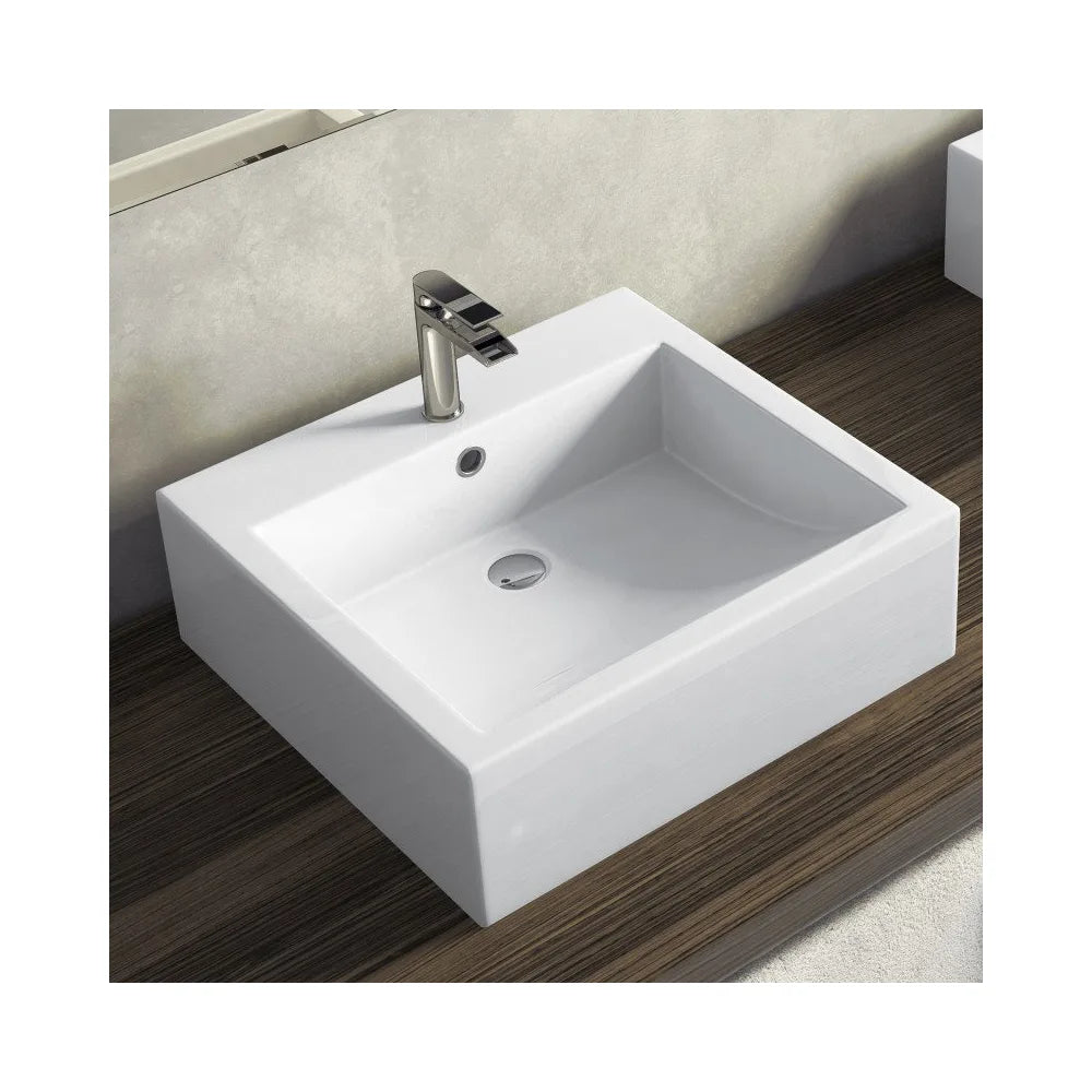Lavabo Sobre Encimera Duna Fossil Natura Blanco Brillo - Vista 1