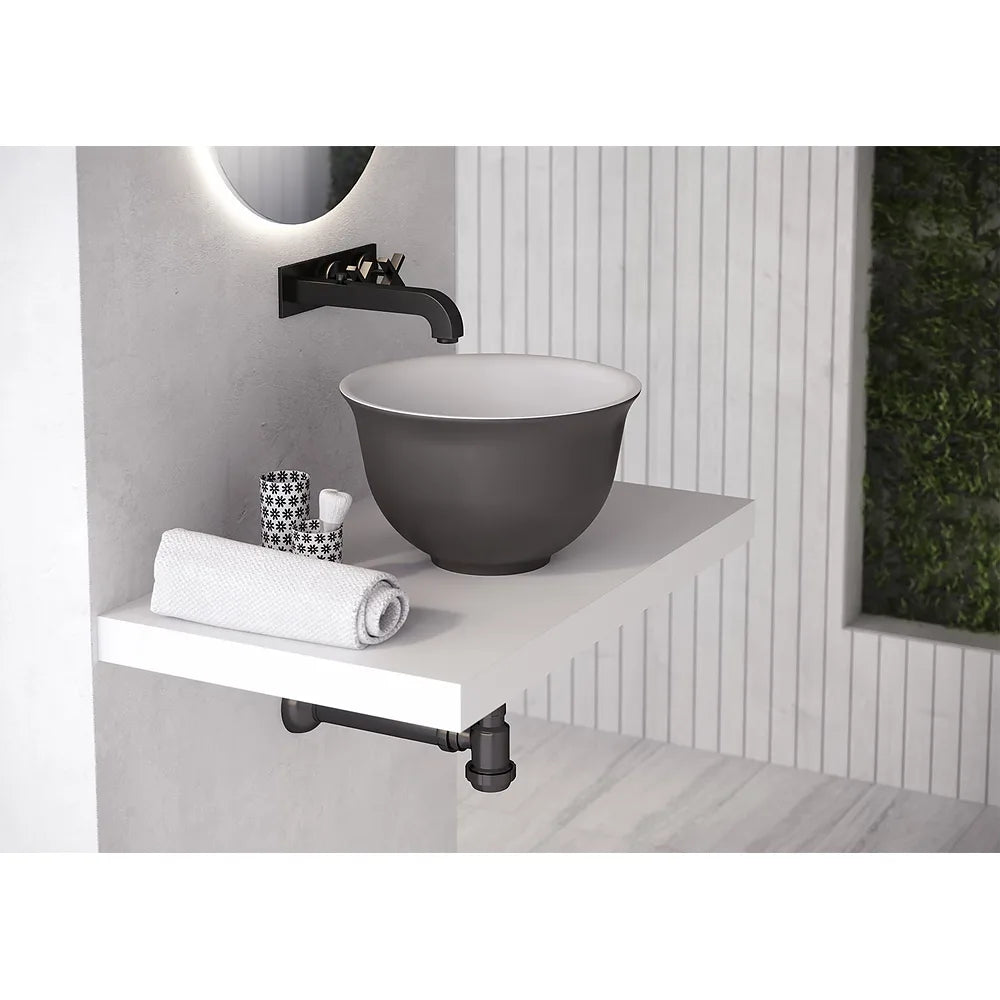 Lavabo Sobre Encimera Bowl Fossil Natura Blanco Mate - Vista 2
