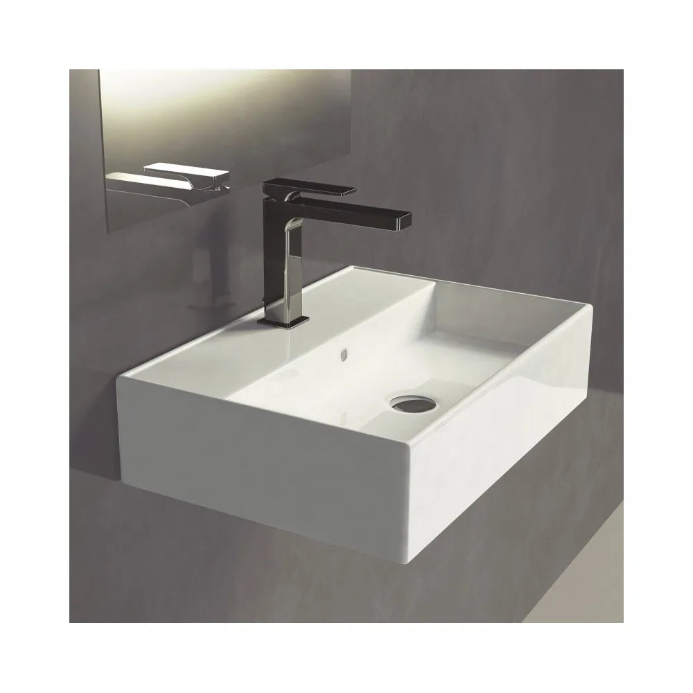 Lavabo Sobre Encimera Dakota Fossil Natura Blanco Brillo - Vista 1