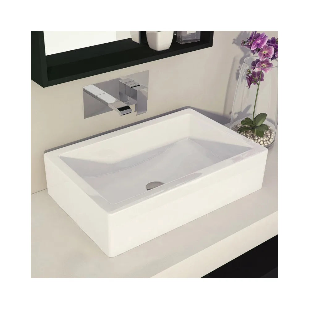 Lavabo Sobre Encimera Aira Fossil Natura Blanco Brillo - Vista 1