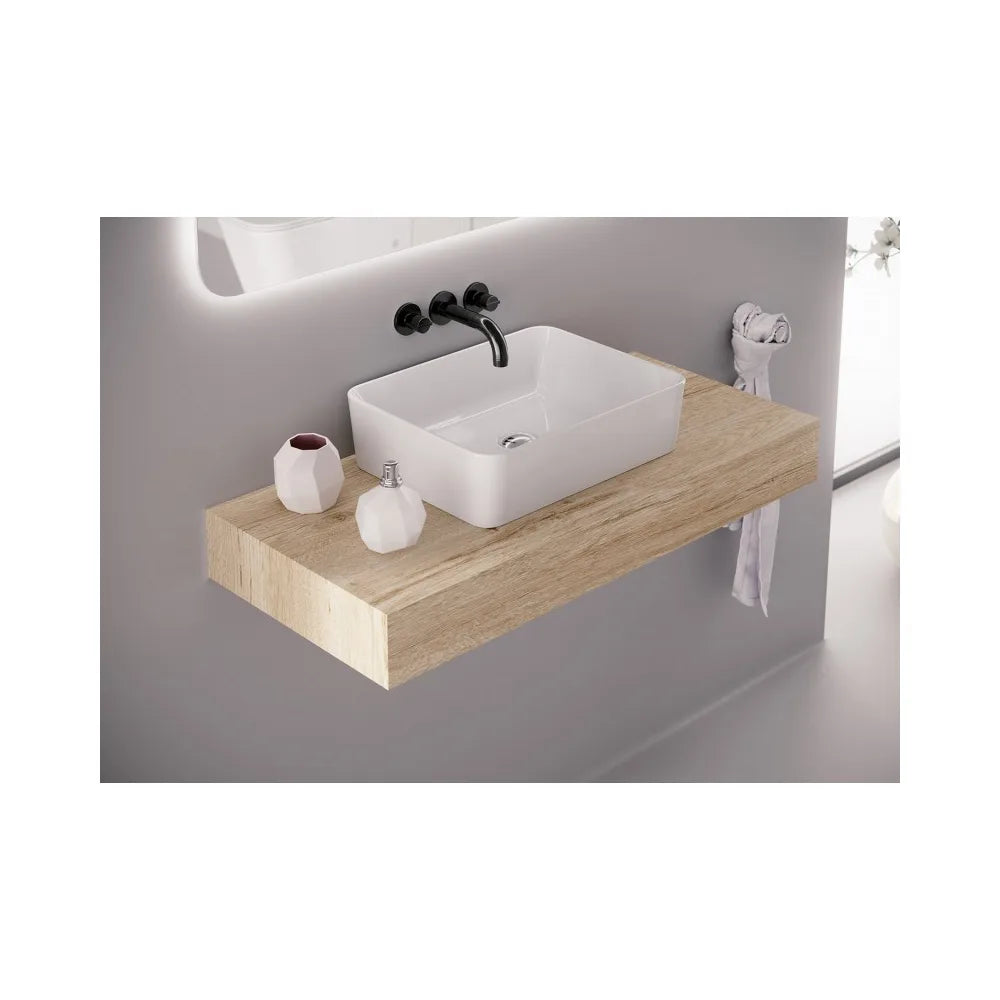 Lavabo Sobre Encimera Adara Fossil Natura Blanco Brillo - Vista 1