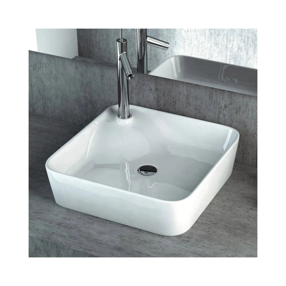 Lavabo Sobre Encimera Aloa Fossil Natura Blanco Brillo - Vista 1