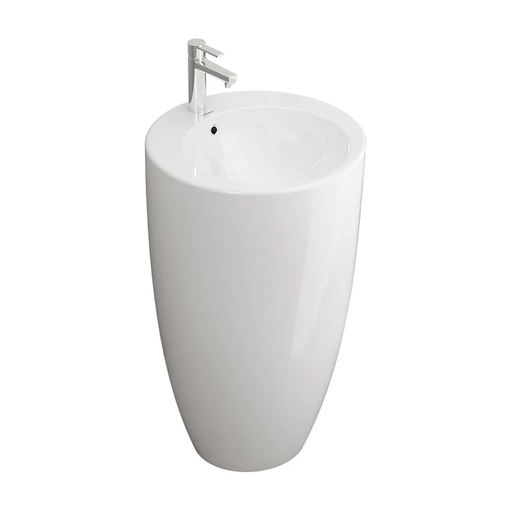 Lavabo con Pedestal Bolonia Fossil Natura Blanco Brillo - Vista 1
