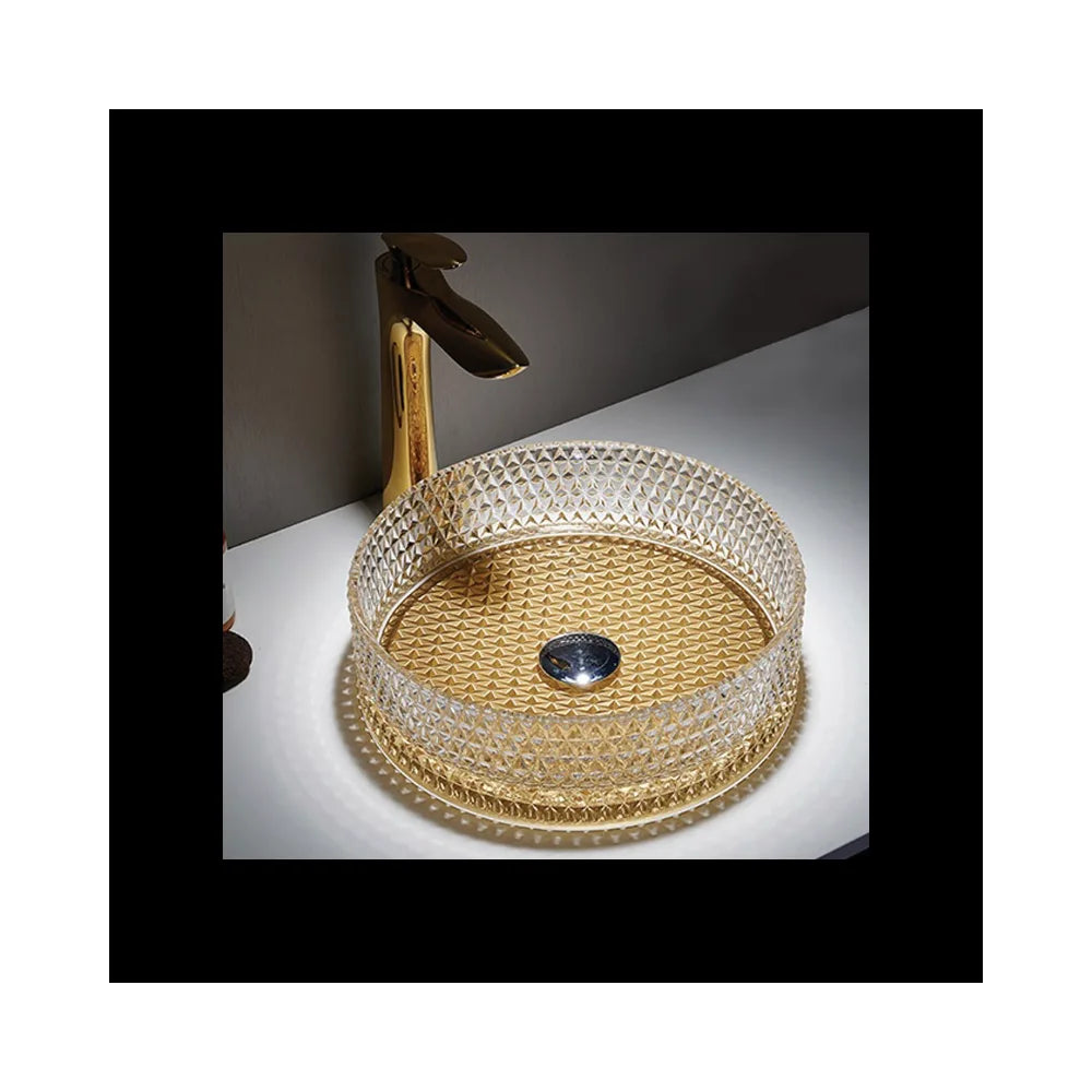 Lavabo Sobre Encimera Queen Fossil Natura Oro Cepillado - Vista 2