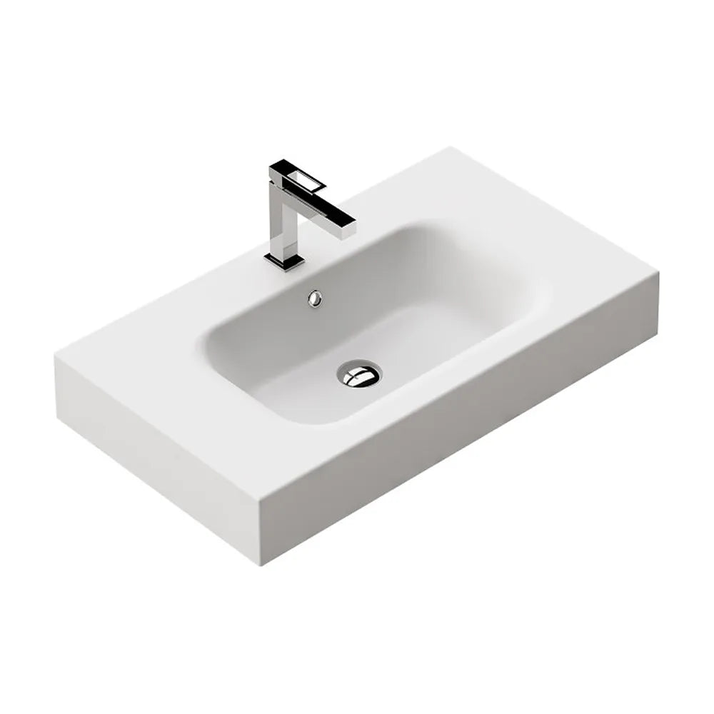 Lavabo Suspendido Malik Fossil Natura Blanco Mate - Vista 1