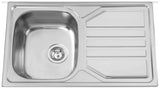 Fregadero de cocina de un seno con escurridor a la derecha de acero inoxisable Oki de Aquore