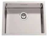 Fregadero de cocina de un seno de acero inoxidable sobre encimera Lux Step Class de Aquore