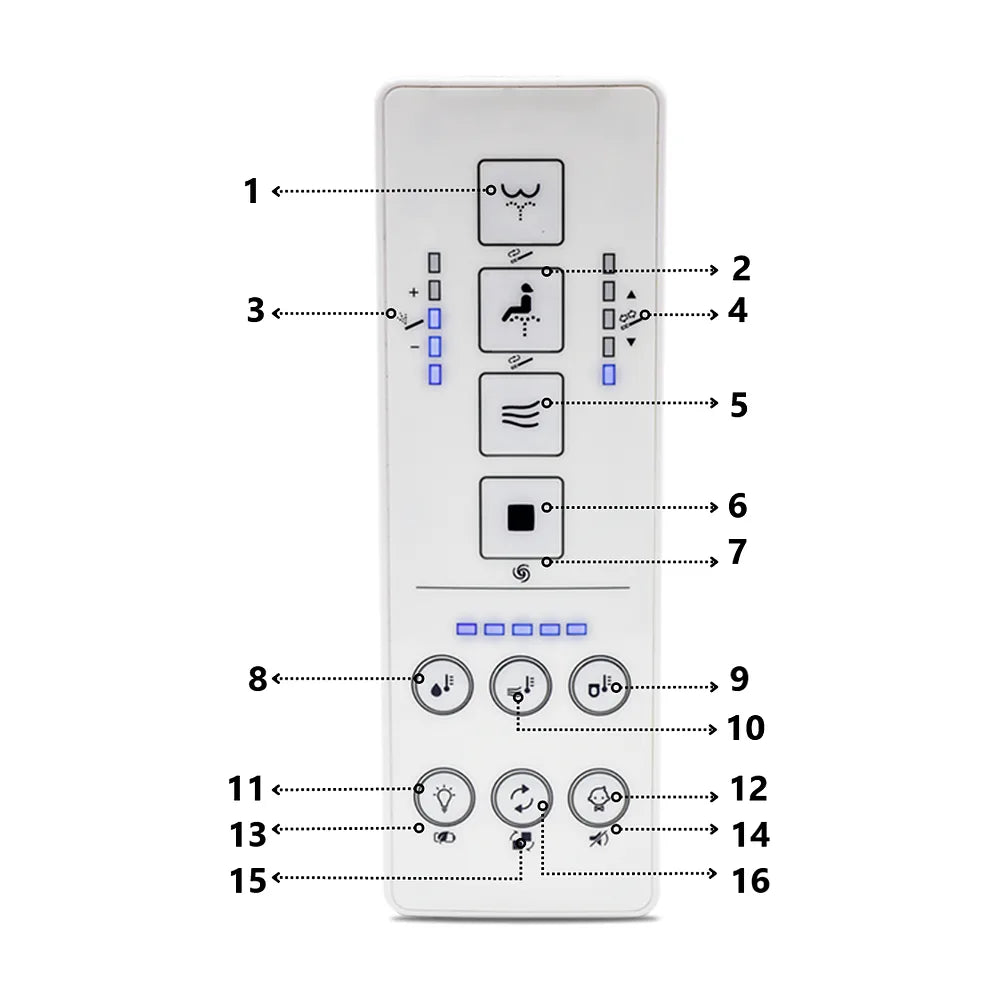 Inodoro Japonés Inteligente Inodoro inteligente completo con panel de control en la taza Aldara New de Nashi - Vista 11
