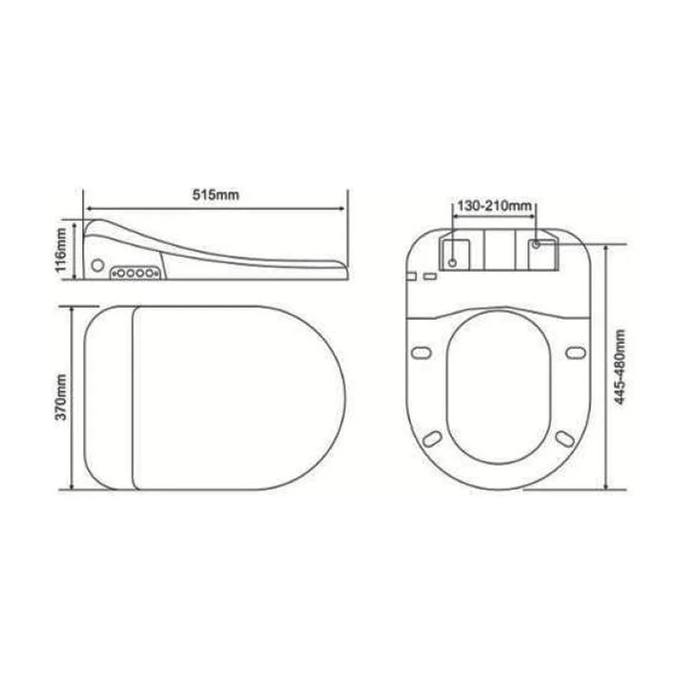 Asiento de Inodoro Inteligente Bidet Tapa y asiento inteligente universal para inodoro con la taza en forma de U Deluxe Pro Nashi - Vista 9