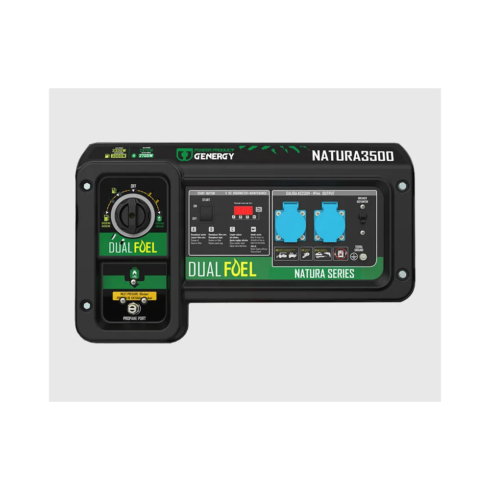 Generador Eléctrico a Gasolina Apoyo Solar Monofásico 3500 W Doble Combustible Genergy - Vista 6