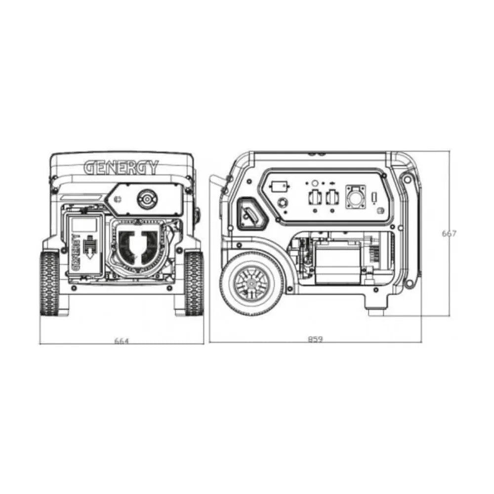 Generador Eléctrico a Gasolina Apoyo Solar Monofásico 7000 W Baqueira-S Genergy - Vista 6