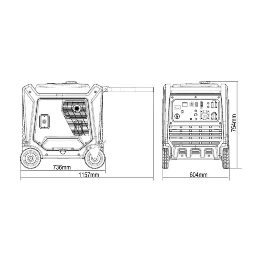 Generador Eléctrico a Gasolina Inverter Insonorizado Monofásico 7500W Tenerife Genergy - Vista 4