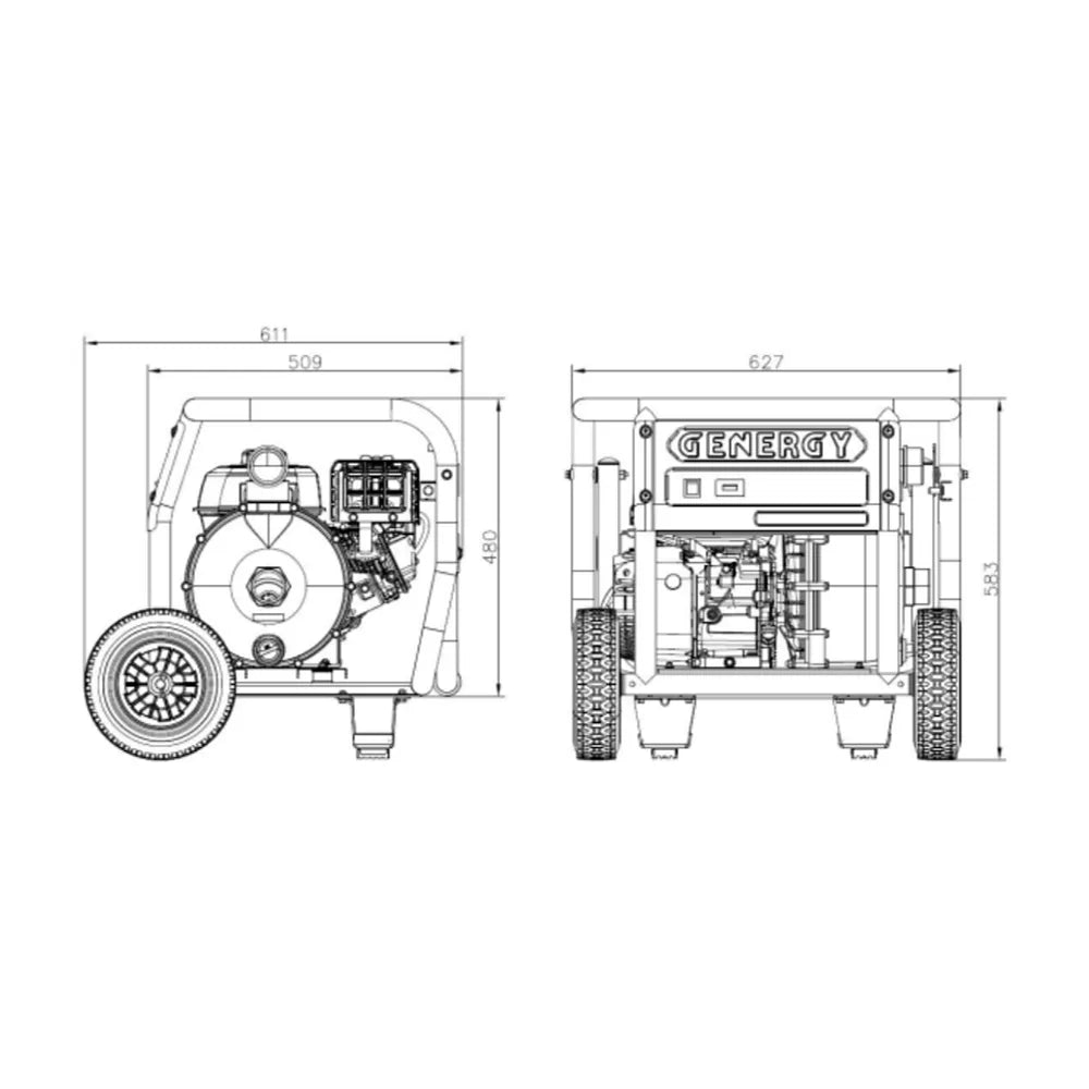 Motobomba de Agua a Gasolina 35000L/H II Genergy - Vista 5