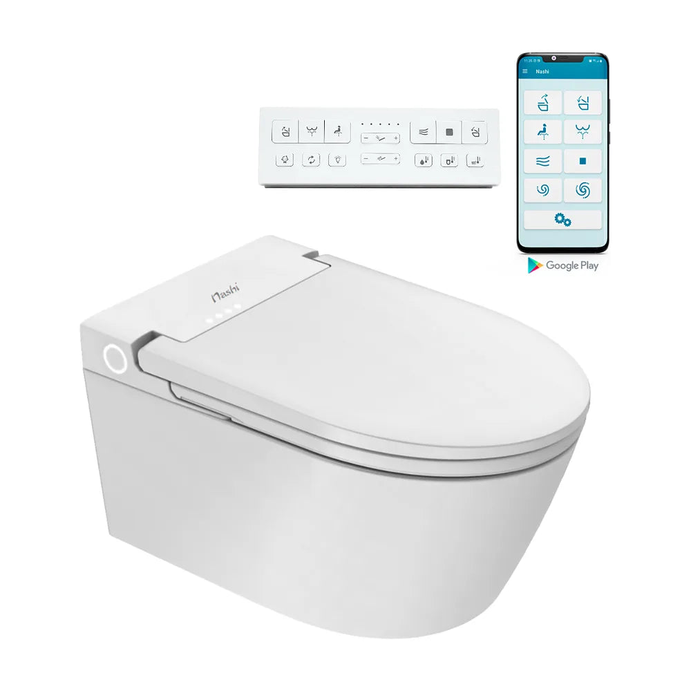 Asiento de Inodoro Inteligente Bidet de instalación suspendida con asiento y tapa automática Eos Pro Nashi - Vista 1