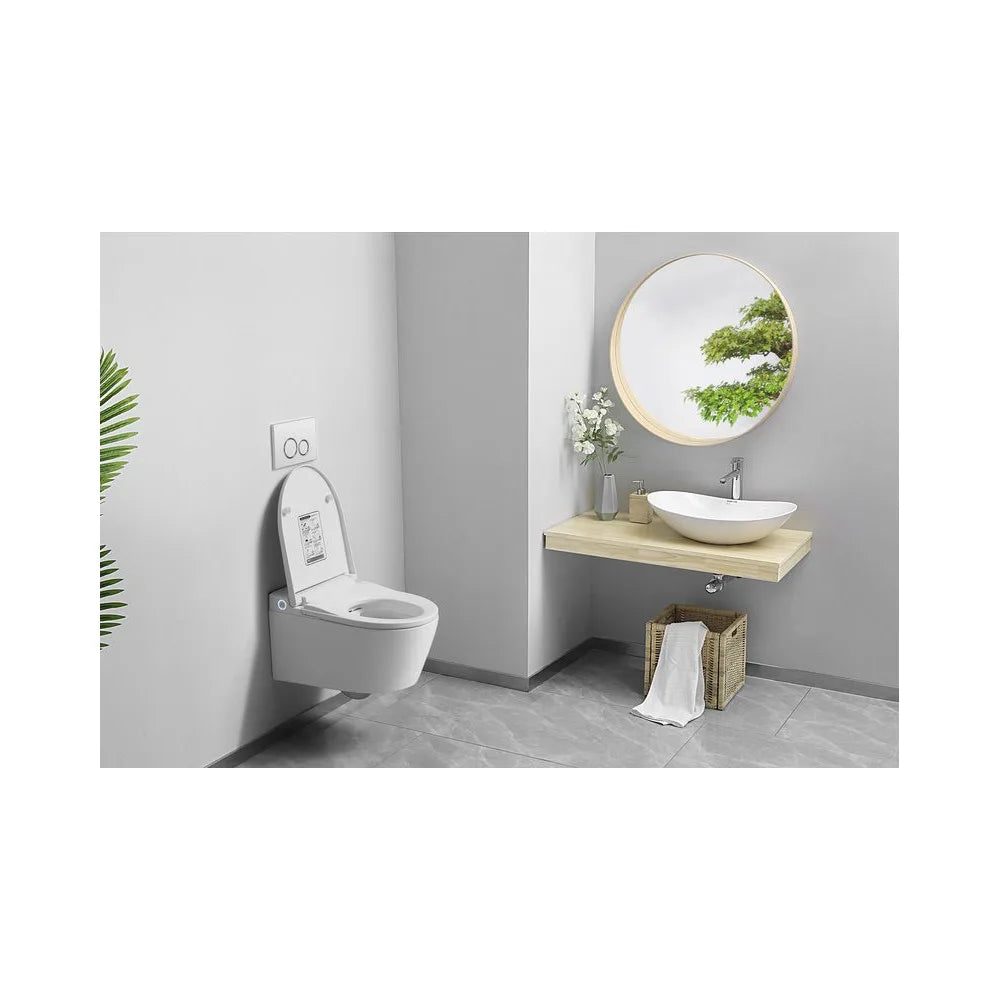 Inodoro Japonés Inteligente Pack inodoro suspendido inteligente con placa pulsadora cromo Eos Pro Nashi - Vista 5
