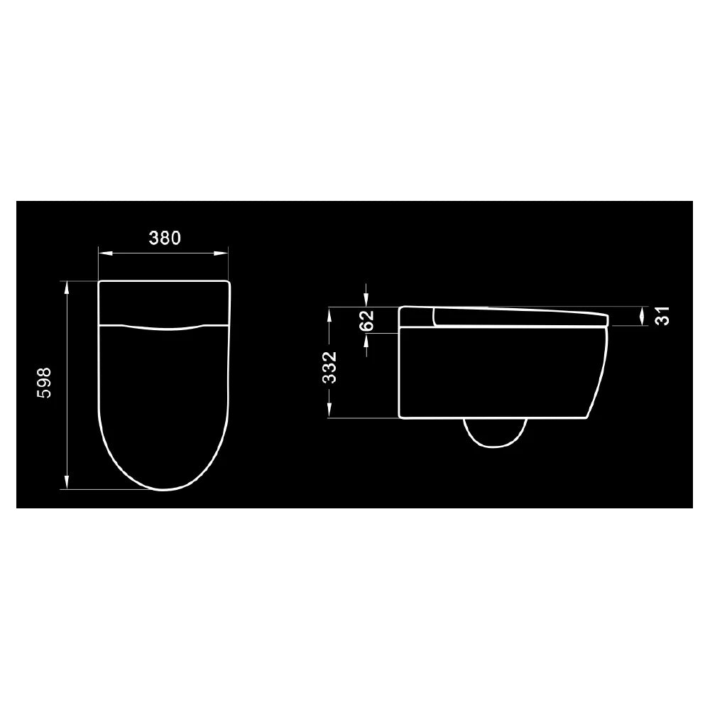 Inodoro Japonés Inteligente Pack inodoro suspendido inteligente con placa pulsadora cromo Eos Pro Nashi - Vista 12
